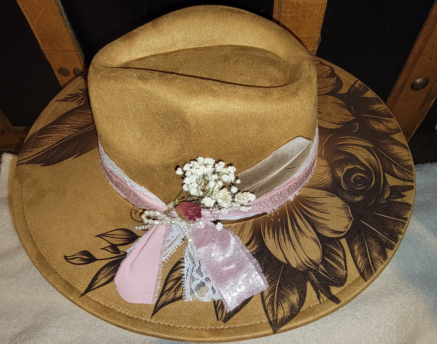 Boho Floral Western hat