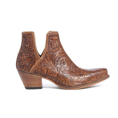 Western Moxie Hand- tooled Booties