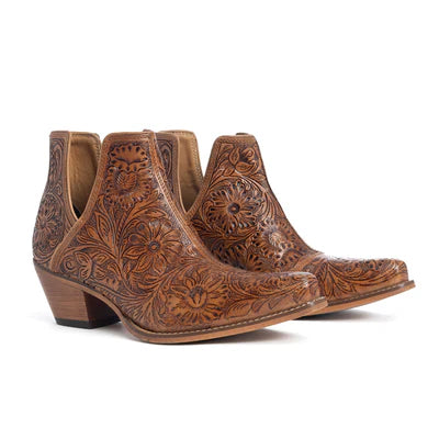 Western Moxie Hand- tooled Booties