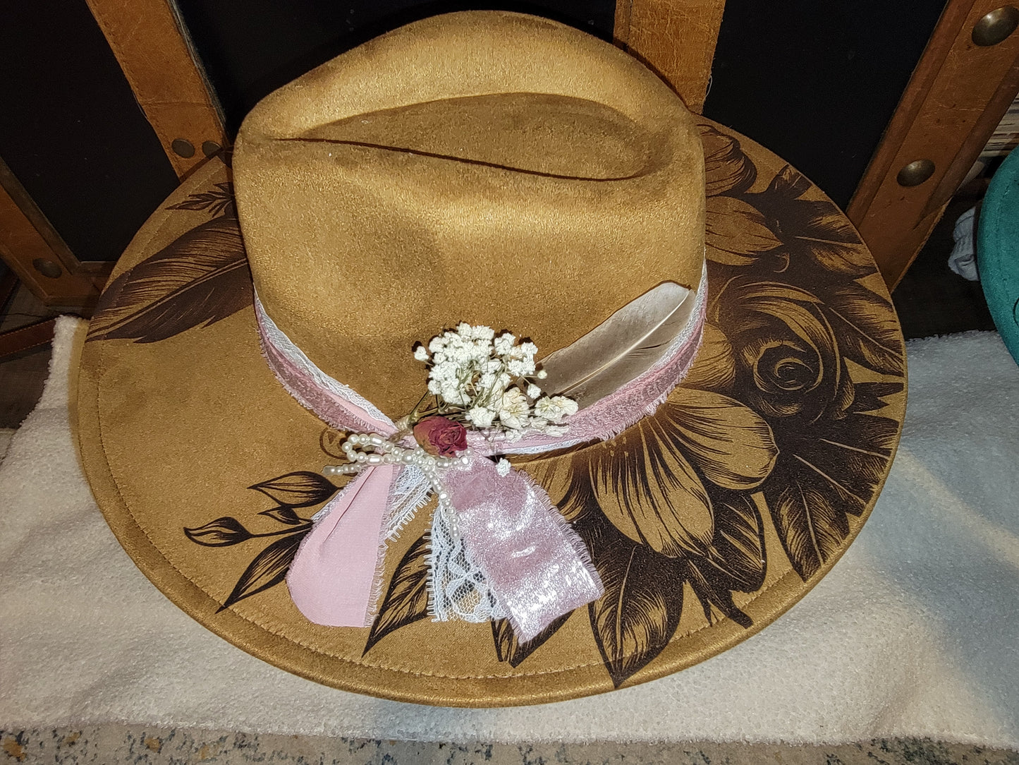 Boho Floral Western hat