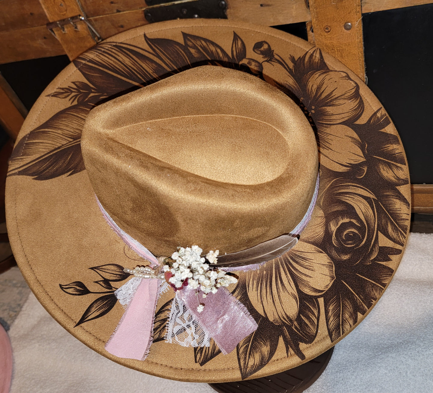 Boho Floral Western hat
