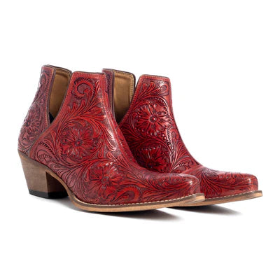 Western Moxie Hand- tooled Booties