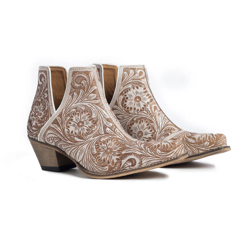 Western Moxie Hand- tooled Booties
